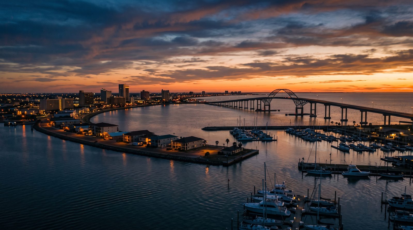 Corpus Christi, Texas skyline at dusk